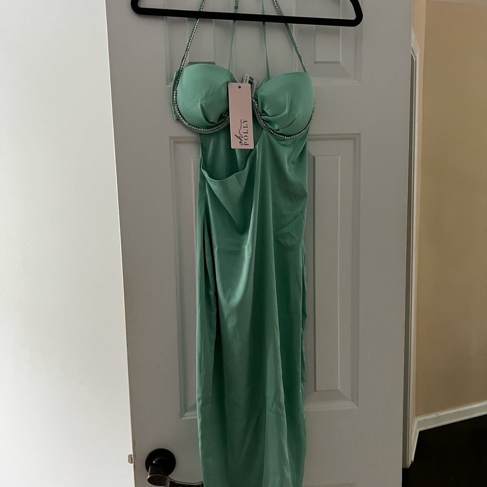 Oh Polly Aqua Rhine Stone Dress -Us 6